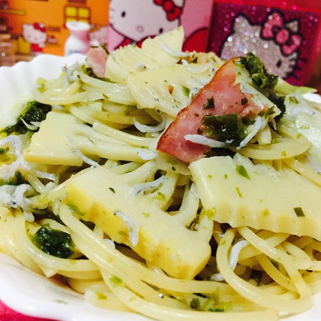 筍とベーコンのあおさパスタ By ｌａｕ ａｉｎａさん レシピブログ 料理ブログのレシピ満載