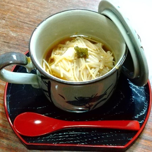 なめたけと豆腐のきのこあんかけ蒸し