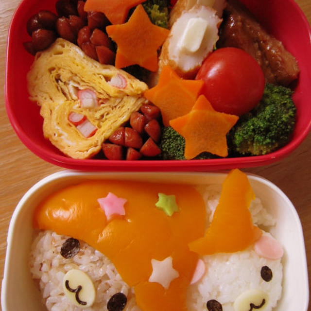 ハロウィン弁当7　仮装したリラックマ＆コリラックマ