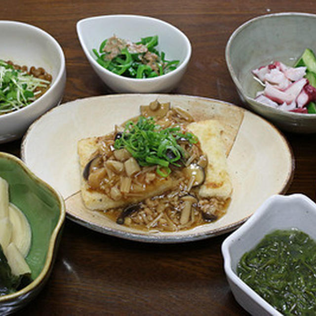 「あんかけ豆腐ステーキ」と「フライパン明石焼き」