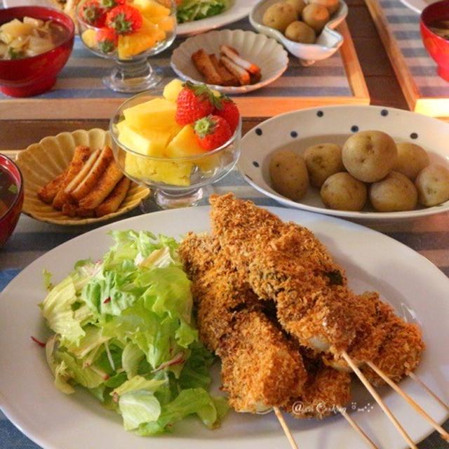 ヘルシー＊揚げない串カツで夜ごはん