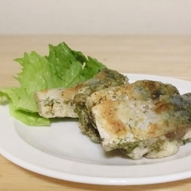 焼塩でサバの海苔塩焼き