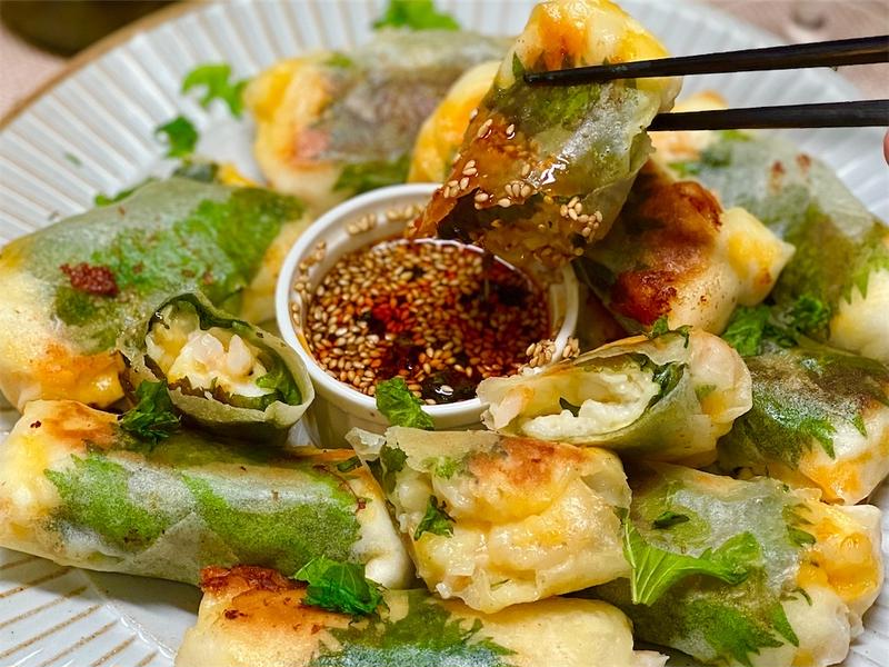 【レシピ】海老とはんぺんの大葉チーズ春巻き