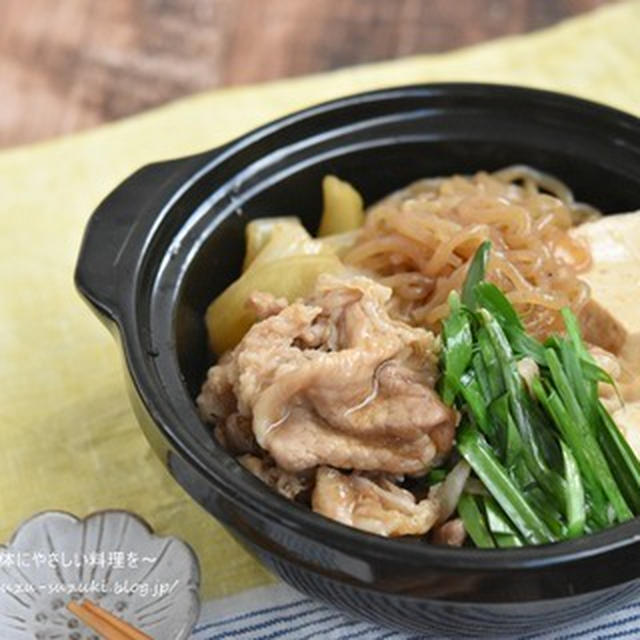 節約しても豪華に見える♪　豚こま切れ肉のすき煮