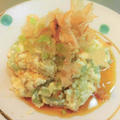くもりときどき晴れ　刺身こんにゃくと豆腐の和え物