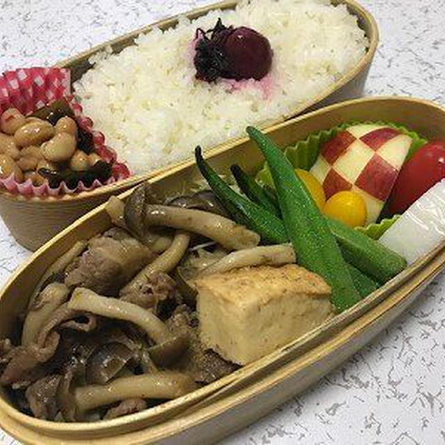 牛肉と厚揚げの煮物弁当