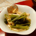 小松菜とお揚げの炊いたん、電子レンジで3分で。