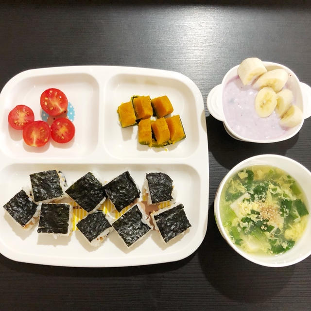 Mon 09 23 19 幼児食 朝ごはん 納豆海苔サンド かぼちゃの煮物 By うさぱんさん レシピブログ 料理ブログのレシピ満載
