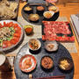 なんちゃって韓国風チキンサラダと牛のしゃぶしゃぶと小鉢5品で晩酌