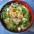 納豆海鮮丼 & スベリヒユの白和え　　7・23・2012