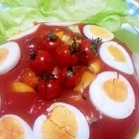 美味しいトマトジュースで、美味しいゼリーサラダ