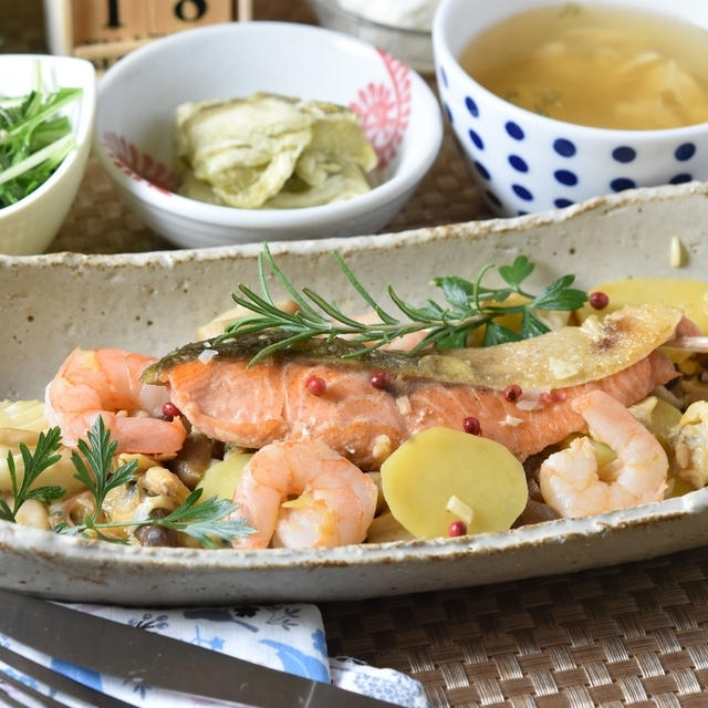 今日の晩ごはん　９月１８日　アクアパッツァで晩ごはん