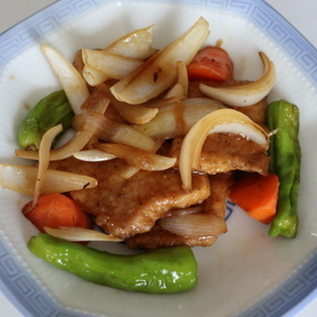 豚肉と野菜の黒酢炒め★★★