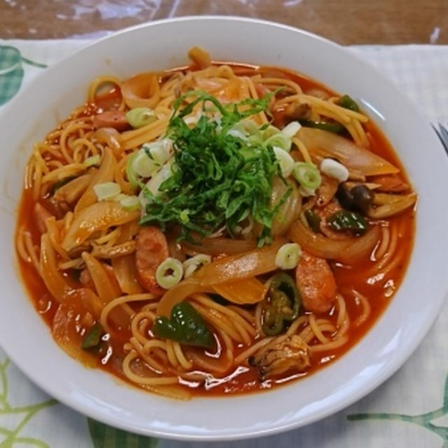 トマトジュースの和風トマトソースパスタ