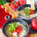 ☆寒い朝にぴったり☆丸ごとトマトのトマトグラタンスープ☆