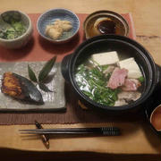 ブリの照焼・鴨ロースとクレソンの小鍋仕立ての晩ご飯と　初詣♪