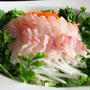 ＜中華風＞鯛の刺身サラダ　～熱い油をジュッとかける