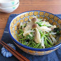 COOCKPADプレミアム献立掲載♪豆苗ときのこともやしのわかめナムル