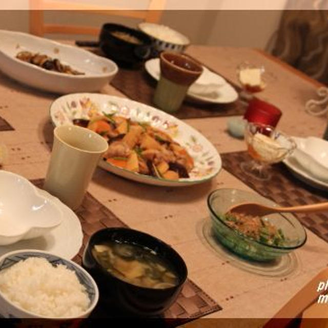 たけのこ簡単いり鶏・オクラの胡麻和え・なすのみぞれ煮で和食ご飯＆お弁当♪