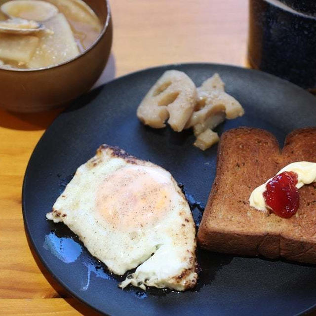 いただき物のベースブレッドで朝ごはん