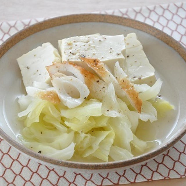 【ストックおかず】キャベツと豆腐のさっと煮