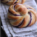 紫芋の渦巻きパン