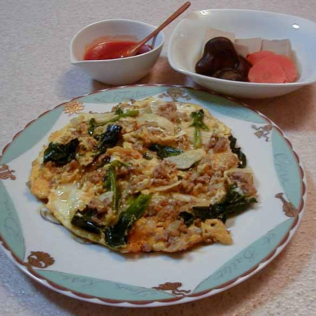 高野豆腐＆オープンオムレツ