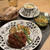 ランチみたいな晩ごはん〜黒豚のハンバーグ