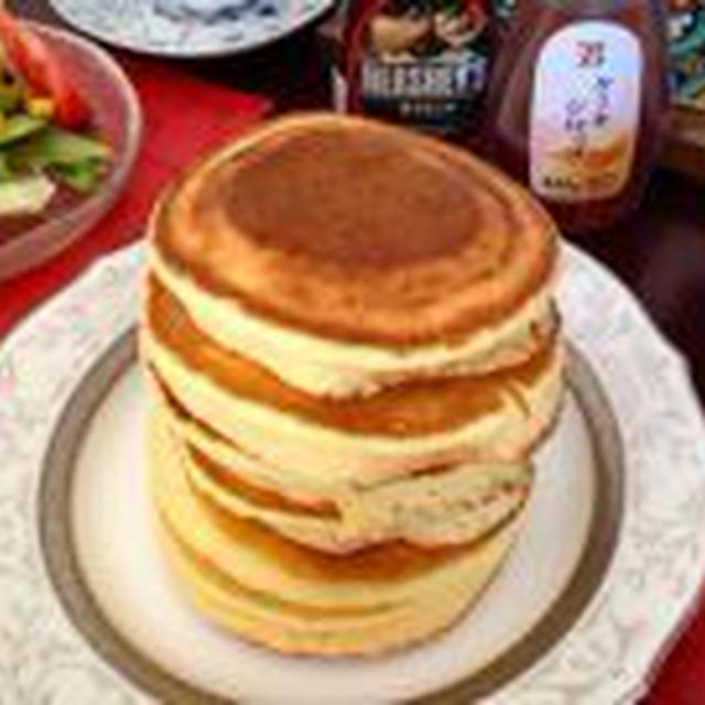 パンケーキの朝ご飯