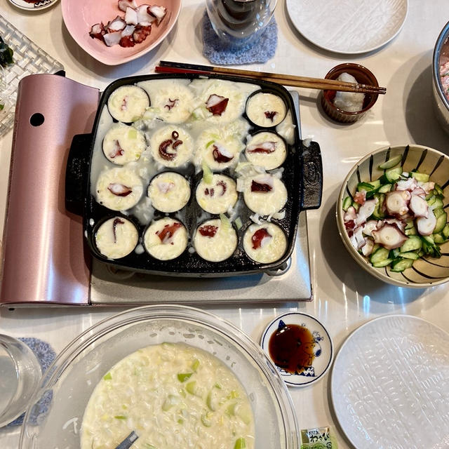 【たこ焼き器フル稼働】はるの入学祝はたこ焼き＆焼きシウマイ！