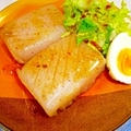こんにゃくのソテー　にんにくソース