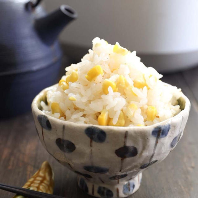 酒と美味しい塩で作る★とうもろこしごはん