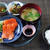 お刺身添えた兼用ごはん☆甘長しし唐雑魚炒り煮♪☆♪☆♪