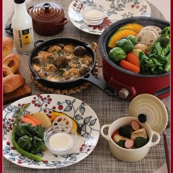 温野菜サラダ！アヒージョ！とパン色々♪