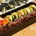 あらびき牛肉の即席ミートボールがメインのお弁当