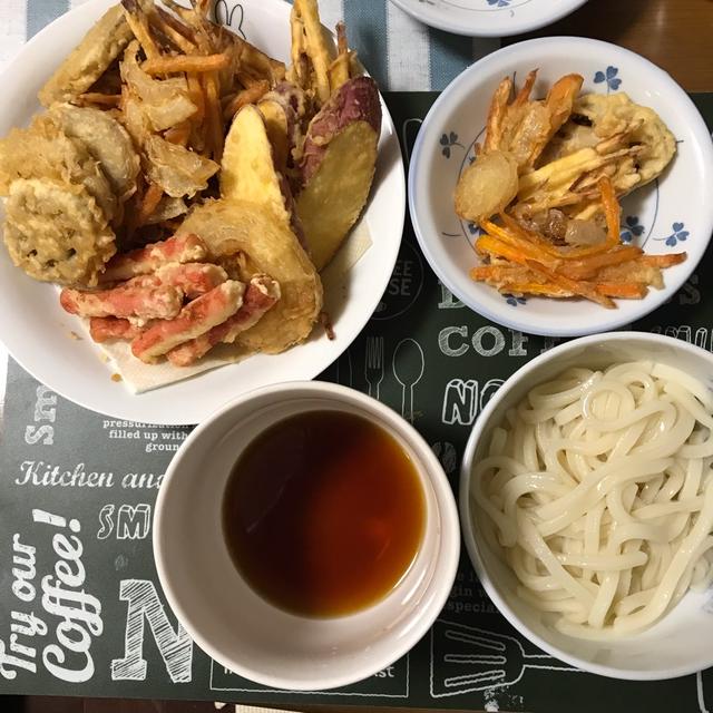 【こどもごはん】うどんと天ぷらで晩ごはん☆沢山作って 楽チンリレー
