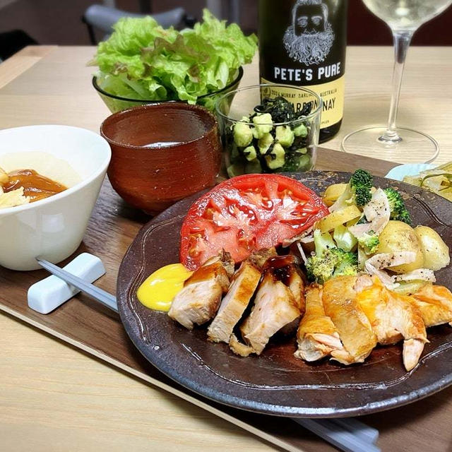 焼豚　ジャーマンポテト　大根煮　の献立。