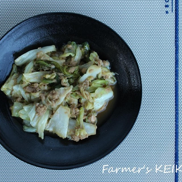 材料をすべて鍋に入れて煮込むだけ！「きゃべつとツナの煮物」＆畑の様子。
