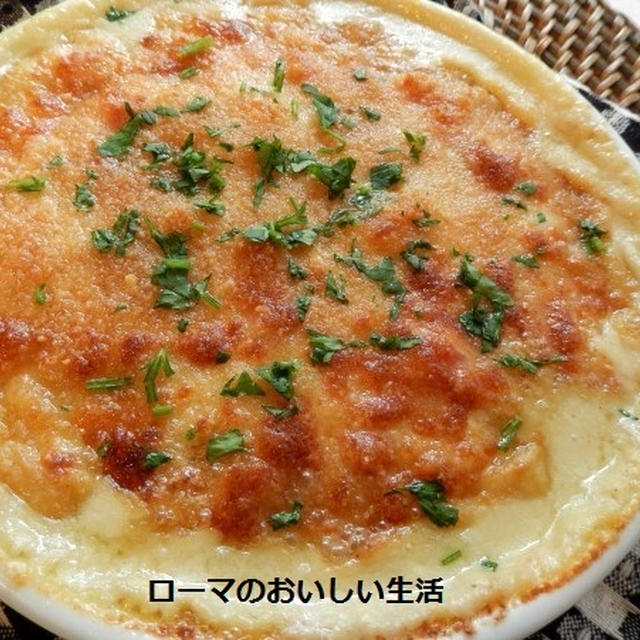 チェーチ（ひよこ豆）とほうれん草のグラタン
