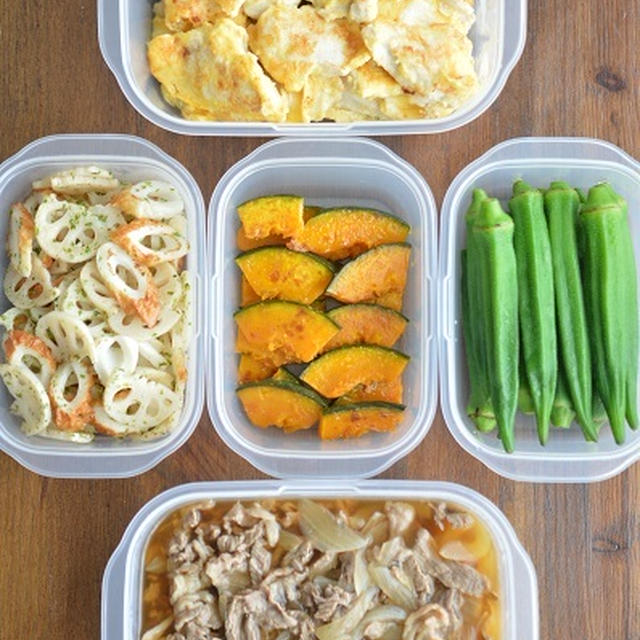 2学期最初の「作りおき」おかずと、それを使った今日のお弁当。