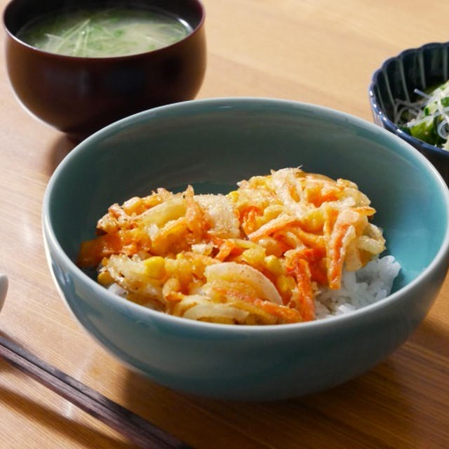 材料3つ＊わが家のかき揚げ丼