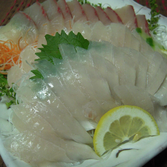 タチウオとヒラソの刺身＆串カツと天ぷら