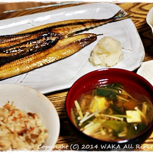 ■松茸の炊き込みごはん&サンマ de 秋のおうちごはん(*´Д`)■