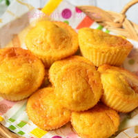 【全粒粉と米粉のオレンジマフィン】爽やかな風味のふわふわケーキ☆