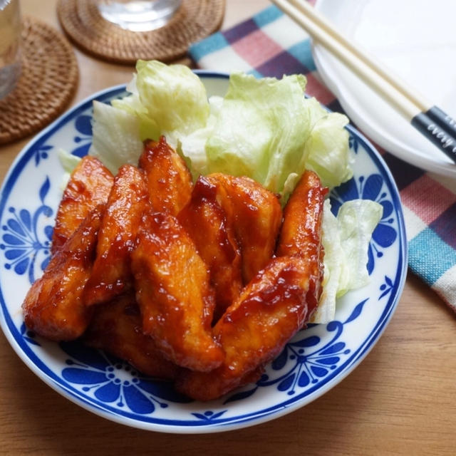 混ぜて焼くだけ！安いササミで簡単バーベキューチキン－簡単✻時短✻節約