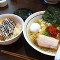 【能登山】にて特海老ラーメンとバラ肉のチャーシュー丼を食す