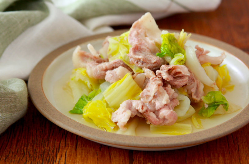 「白菜×豚こま」のうま煮は白だしで味つけ簡単！　レンジで簡単時短な作り置きレシピ