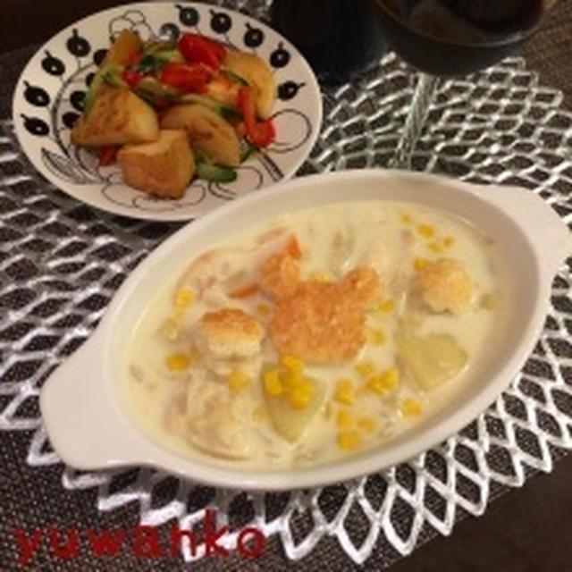 電気圧力鍋で餅入りシチュー。