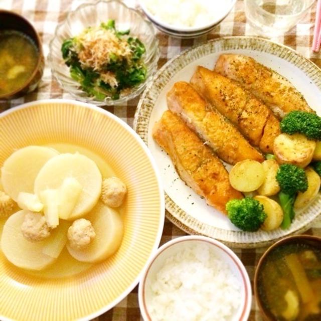 【鮭とジャガイモの塩バターソテー】