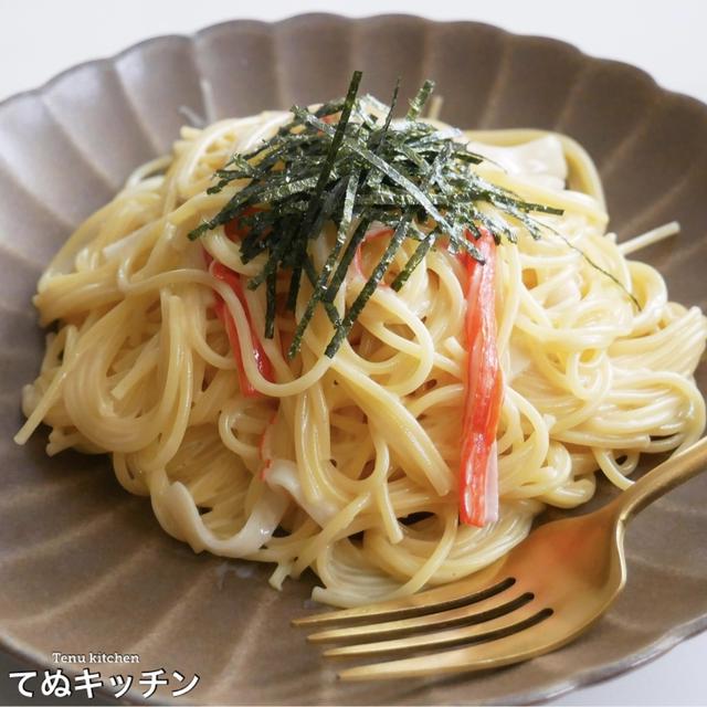 【レンジでチンして調味料３つ和えるだけ!】面倒くさい時はこれ！『カニカマヨパスタ』の作り方